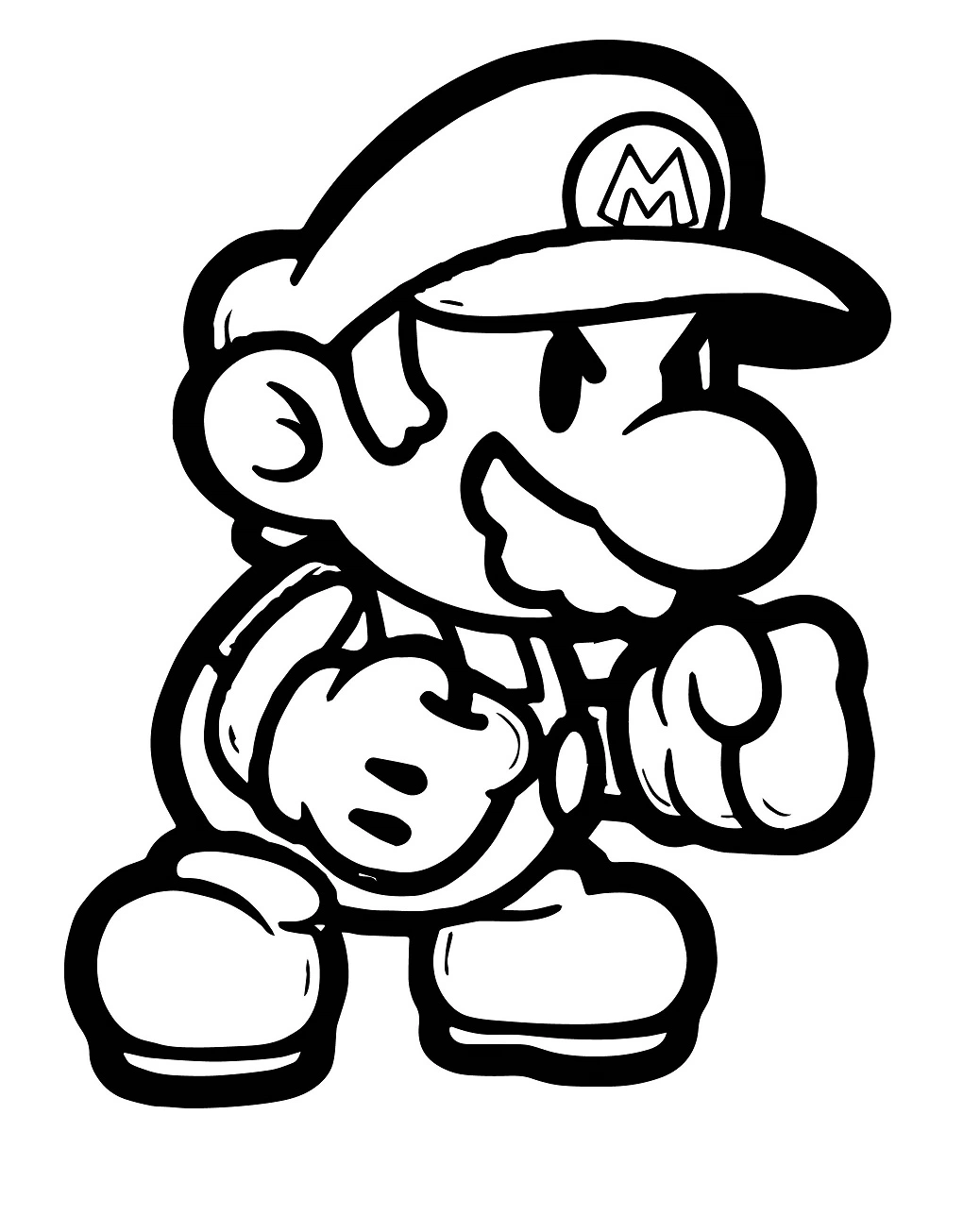Coloring book menacing Mario